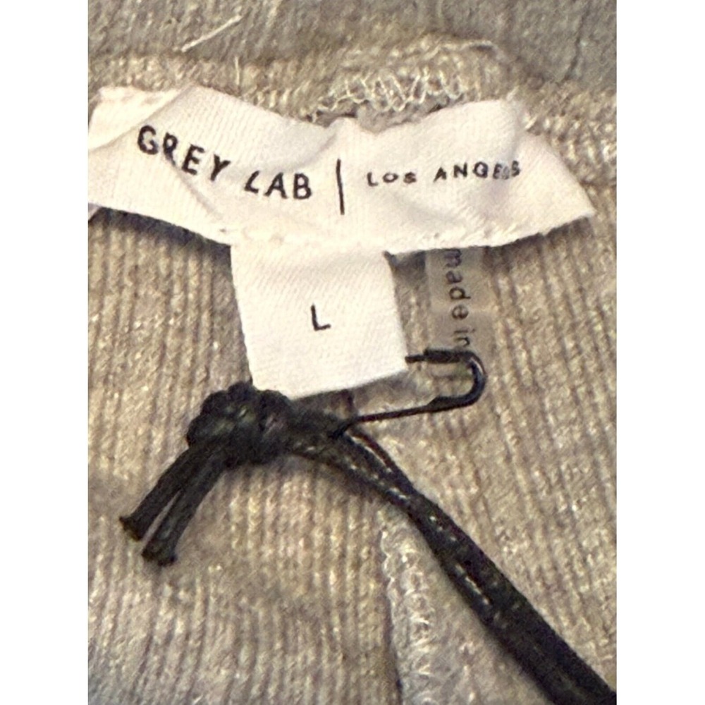 Grey Lab Los Angeles Rib Knit Lounge Pants Light Heather Grey Size L NWT Wide - Picture 4 of 7